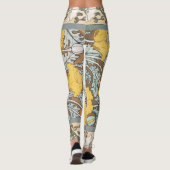 Leggings illustration d'art pavot fleur jaune (Dos)