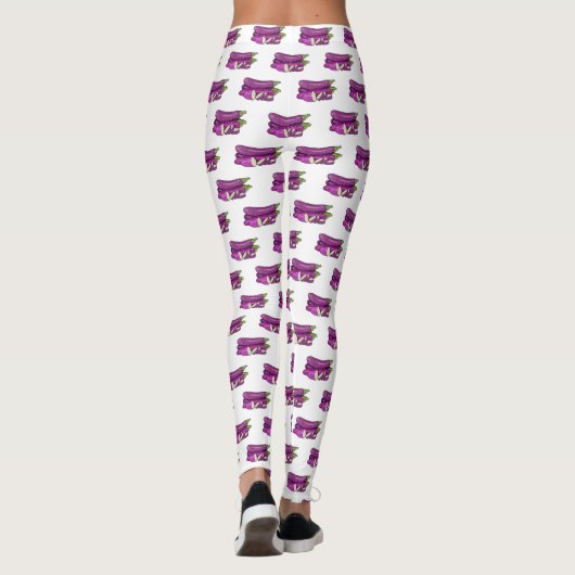 Leggings Illustration d'aubergine (Dos)