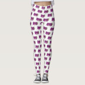 Leggings Illustration d'aubergine (Devant)