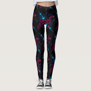 Leggings Illustration de bergers allemands fleuris cool