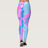 Leggings Illustration de Bohemian Chintz Fuchsia Bleu Blanc (Dos)