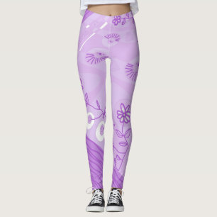 Leggings Illustration de Bohemian Chintz Pastel Lilac