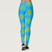 Leggings Illustration de bulles de chaux vert mou (Dos)