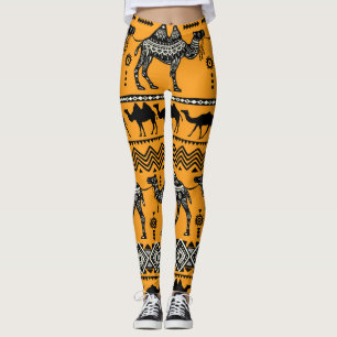 Leggings Illustration De Camels Design Motif sans joint.