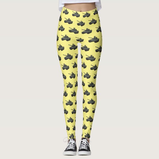 Leggings Illustration de caricature de réservoir (Devant)