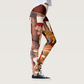 Leggings Illustration de champignons jolis vintage (Droite)