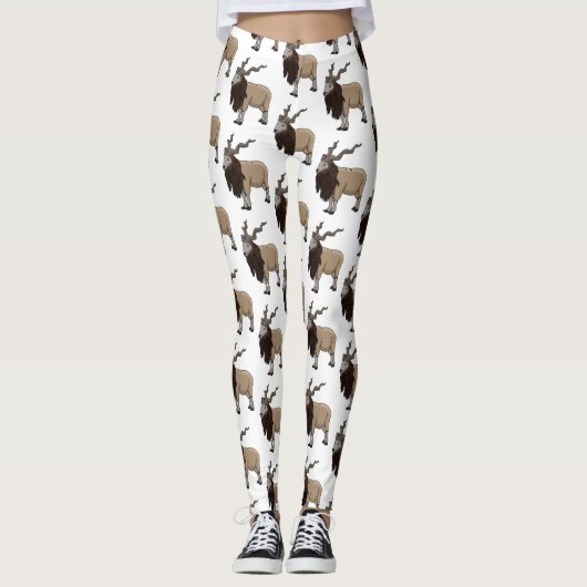 Leggings Illustration de chèvre de Markhor (Devant)