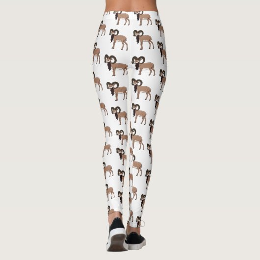 Leggings Illustration de chèvre de Mouflon (Dos)