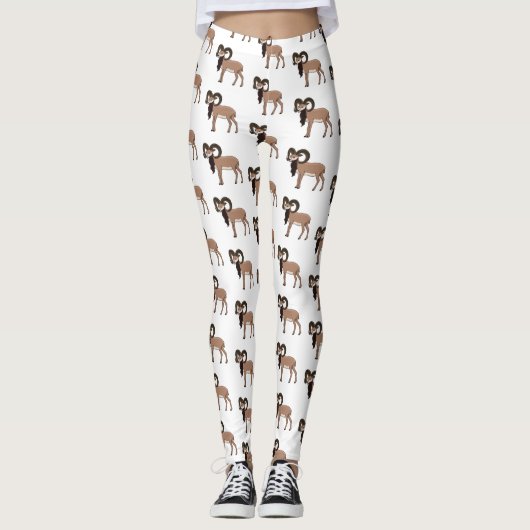 Leggings Illustration de chèvre de Mouflon (Devant)