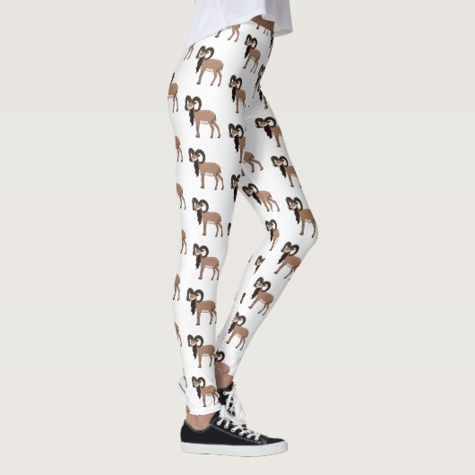 Leggings Illustration de chèvre de Mouflon (Droite)