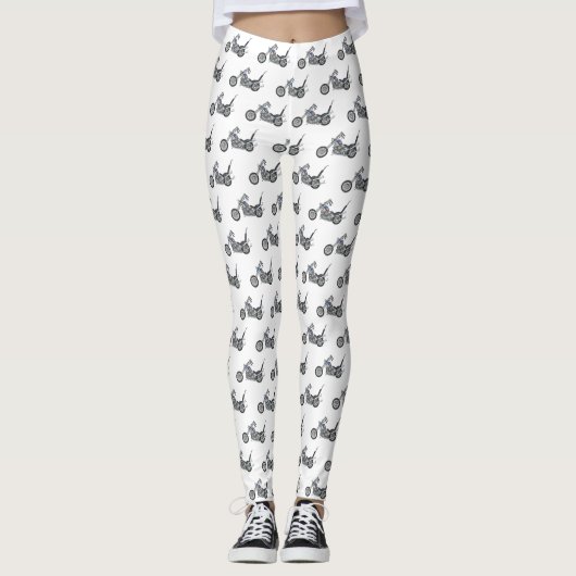 Leggings Illustration de Chopper Motorcycle 1950 (Devant)