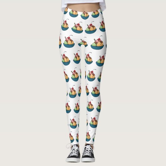Leggings Illustration de crème glacée (Devant)