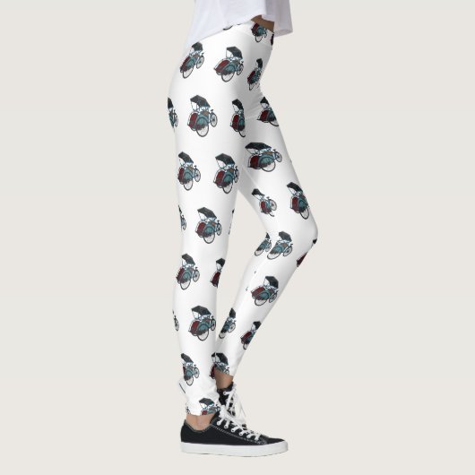 Leggings Illustration de cyclo-pousse (Droite)