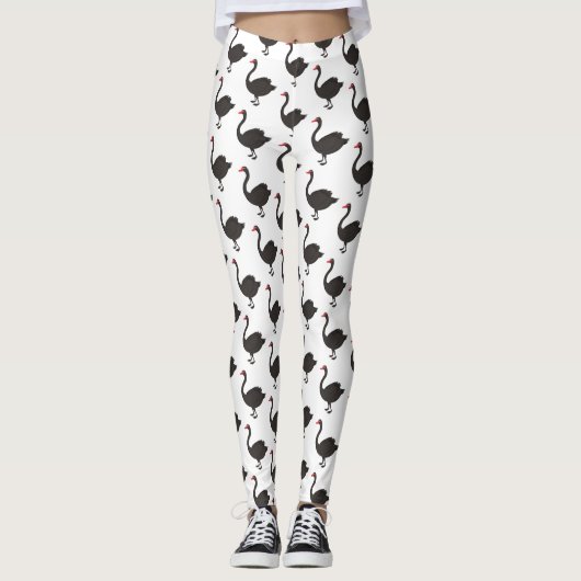 Leggings Illustration de cygne noir (Devant)