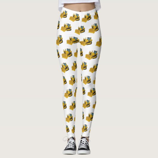 Leggings Illustration de dessin animé Bulldozer (Devant)