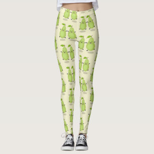Leggings Illustration de dessin animé de paire de poires mi