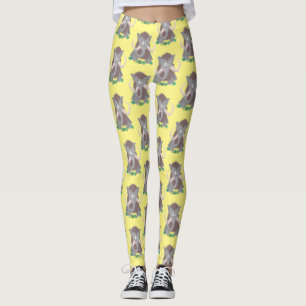 Leggings Illustration de dessin animé drôle de mammouth lai