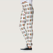 Leggings Illustration de dessin animé pour le thé de bulle (Gauche)