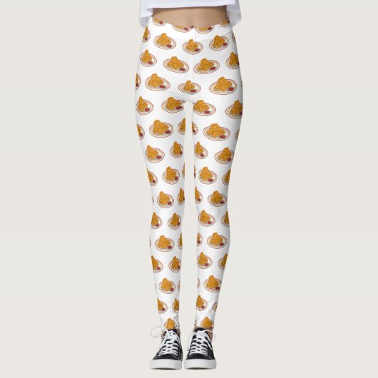 Leggings Illustration de dessin animé sur le poulet frit (Devant)