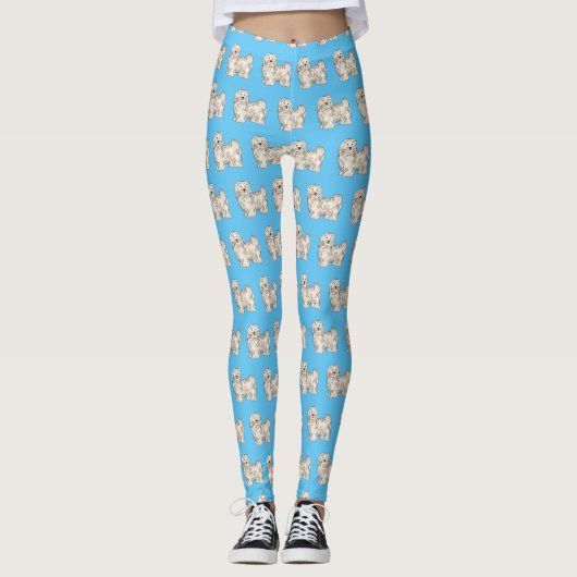 Leggings Illustration de dessin de chien de Havan (Devant)