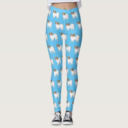 Leggings Illustration de dessin pour chien de Papillon (Devant)