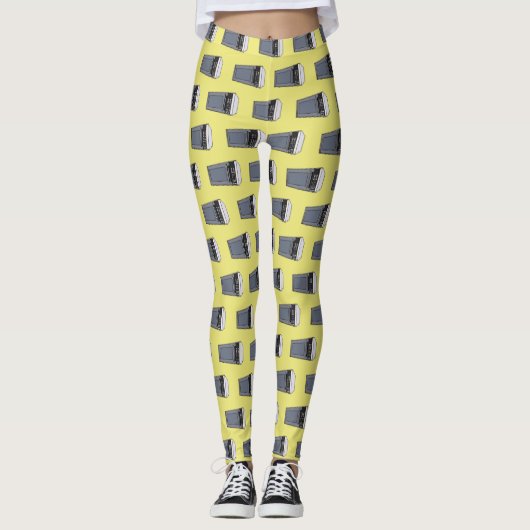Leggings Illustration de dessin sur micro-ondes (Devant)