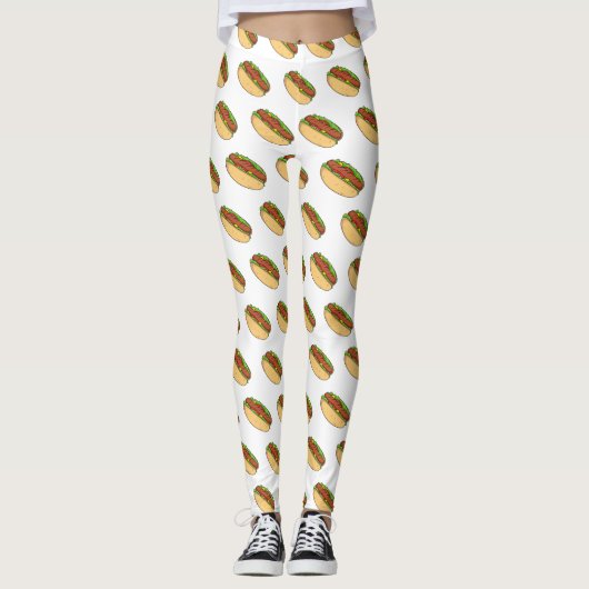 Leggings Illustration de Hot dog (Devant)