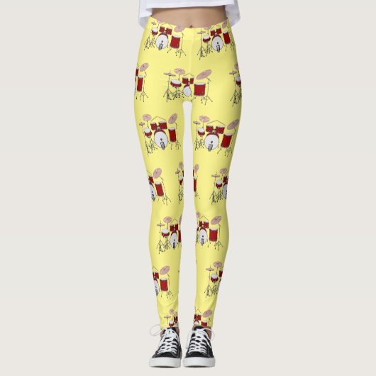 Leggings Illustration de kit de batterie (Devant)