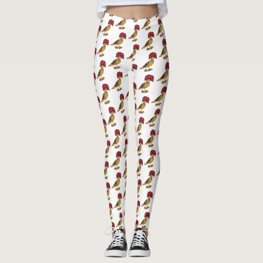 Leggings Illustration de la caricature royale d'oiseau (Devant)