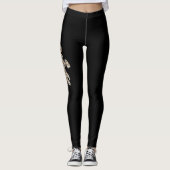Leggings Illustration De La Maman D'Halloween Sur Le Noir (Devant)