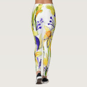 Leggings Illustration de l'aquarelle des jonquilles jaunes (Dos)