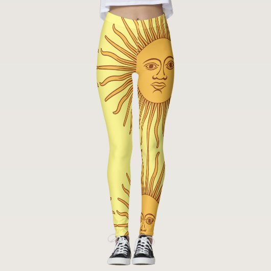 Leggings Illustration de l'art face soleil Thunder_Cove (Devant)