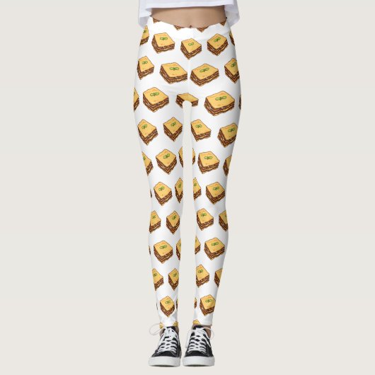 Leggings Illustration de Lasagna (Devant)