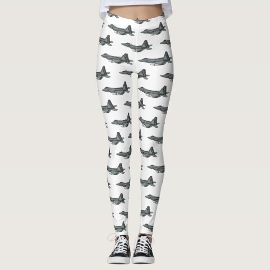 Leggings Illustration de l'avion de chasse (Devant)