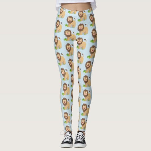 Leggings Illustration de l'effervescence de lions heureux (Devant)