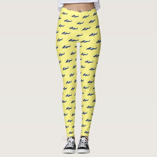 Leggings Illustration de l'hélicoptère de police (Devant)