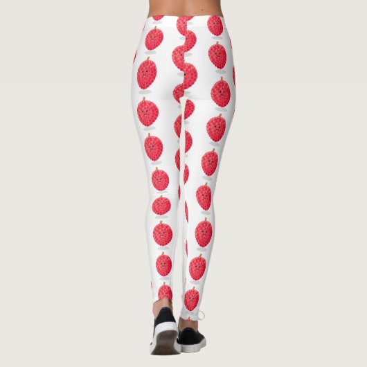Leggings Illustration de litchee rose mignon (Dos)