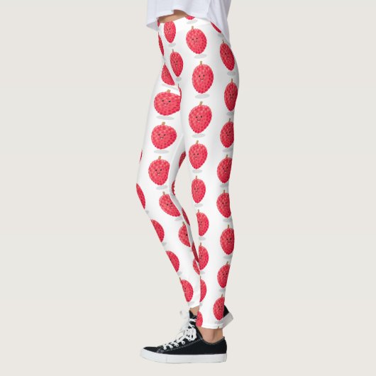 Leggings Illustration de litchee rose mignon (Gauche)