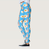 Leggings Illustration de l'oeuf de Cute kawaii et du bacon (Gauche)