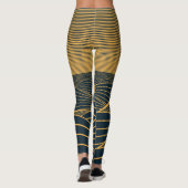 Leggings Illustration de lune de soleil stylisée, mer sombr (Dos)