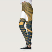 Leggings Illustration de lune de soleil stylisée, mer sombr (Gauche)