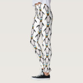 Leggings Illustration de mignon macaroni pingouin (Gauche)