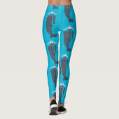 Leggings Illustration de mignons baleines et voiliers (Dos)
