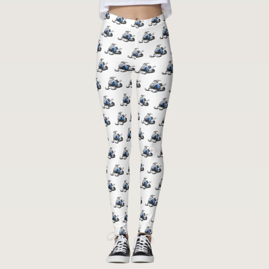 Leggings Illustration de motoneige (Devant)
