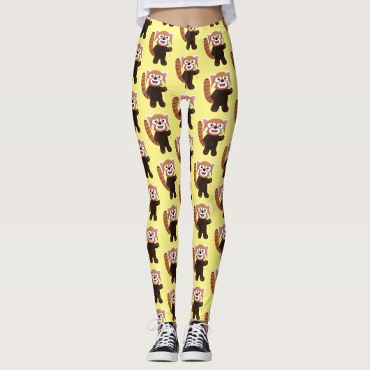 Leggings Illustration de panda rouge mignon (Devant)