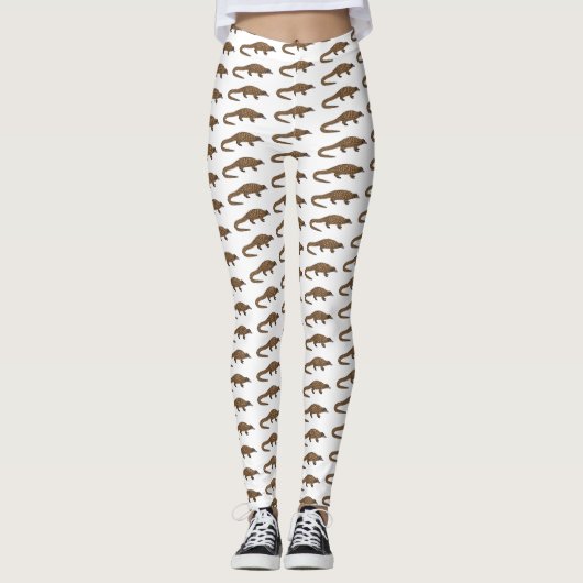 Leggings Illustration de pangolin à queue longue (Devant)