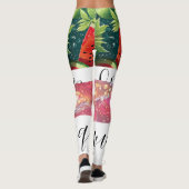 Leggings Illustration de pastèque en lettres noires (Dos)