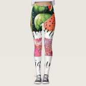Leggings Illustration de pastèque en lettres noires (Devant)