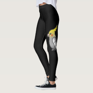 Leggings Illustration de perroquet cartoon gris mignon