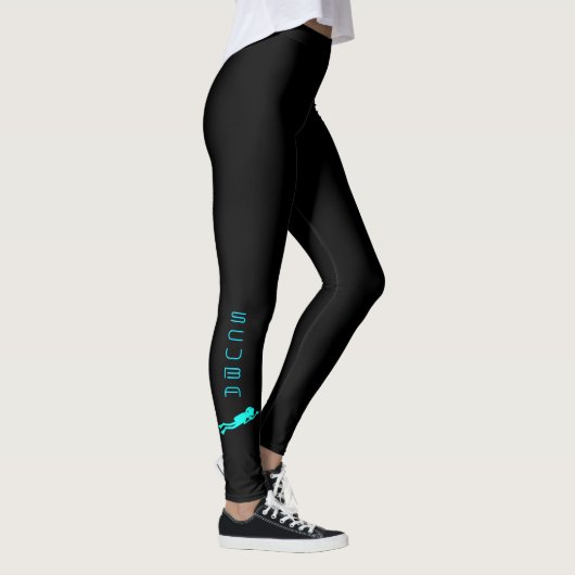 LEGGINGS ILLUSTRATION DE PLONGEUR AUTONOME DE TURQUOISE (Droite)